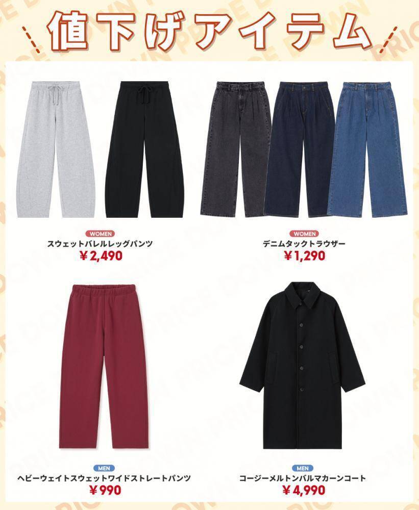 【GU】スウェットパンツが2990円→990円に！今週末買いたいお得なパンツ2選