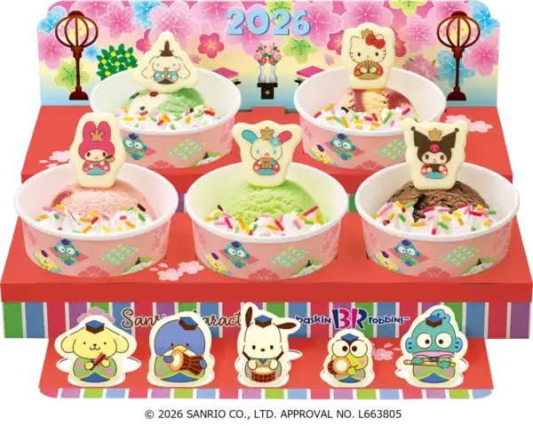 「【サーティワン×サンリオ】箱からして優勝。ひなまつりアイスが可愛さ爆発してる♡数量限定だって。」の画像