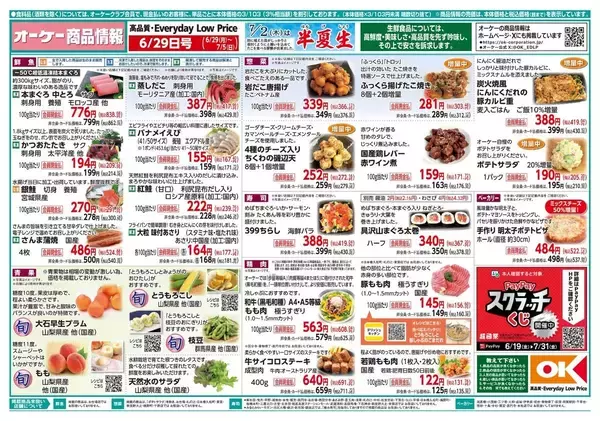 【オーケー最新チラシ】冷凍の浜松餃子やフライドポテトがお買い得！夏にぴったりの「生冷し中華」も特価に《7月5日まで》