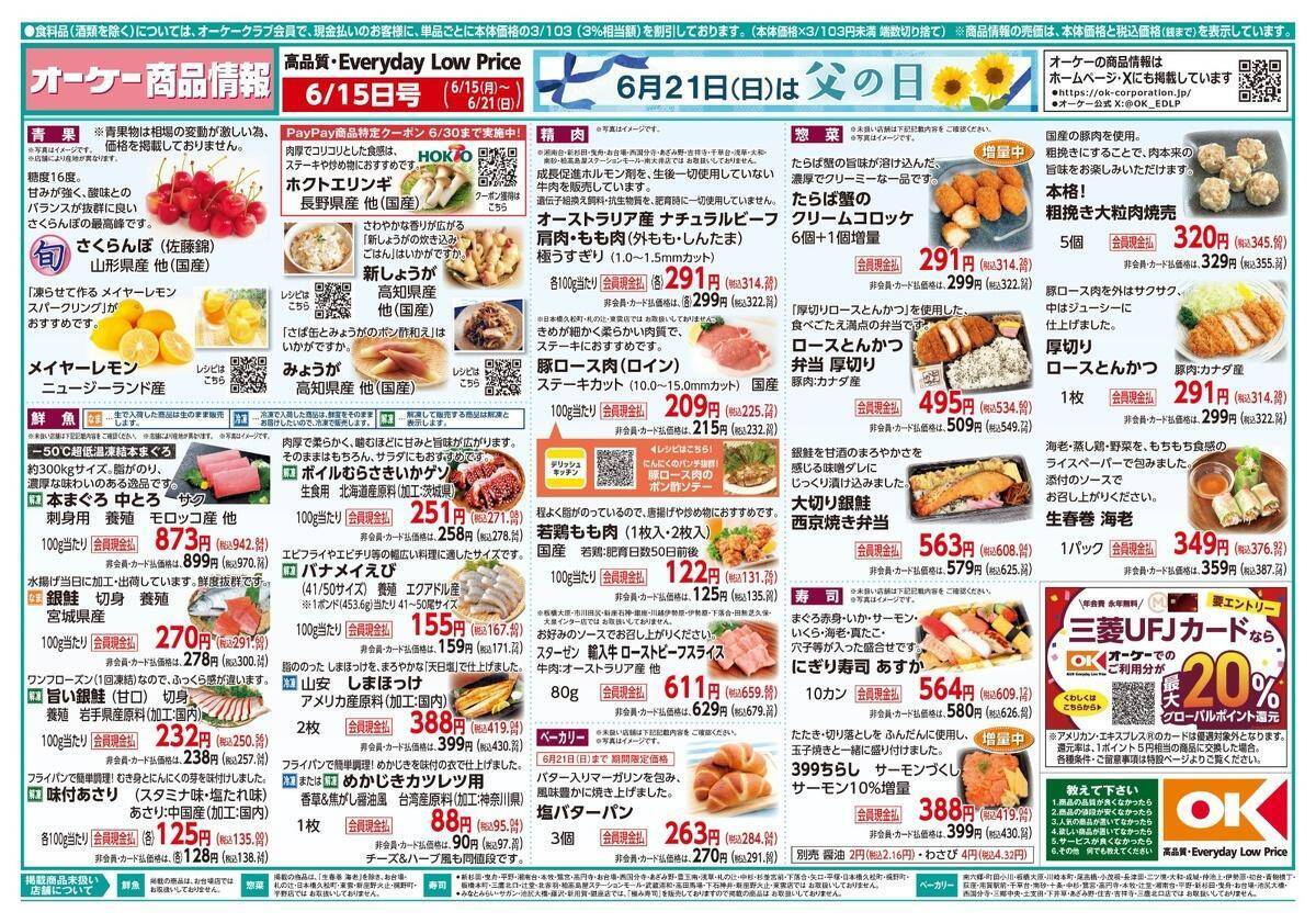 【オーケー最新チラシ】人気のスパゲッティソースが170円！「マウントレーニア」や「焼プリン」などお得商品が盛りだくさん《6月21日まで》