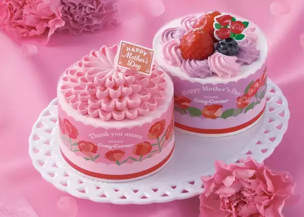 銀座コージーコーナーの「母の日ケーキ」は全部で6種。花束みたいなケーキやお母さんイメージのアソートなど多彩なラインアップ♡