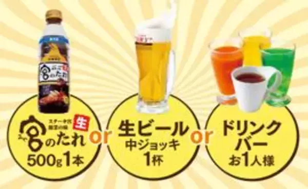 「【ステーキ宮】5000円分クーポンに「宮のたれ」など選べる特典付きで3300円は超お得！「宮袋」は8月24日から販売。」の画像