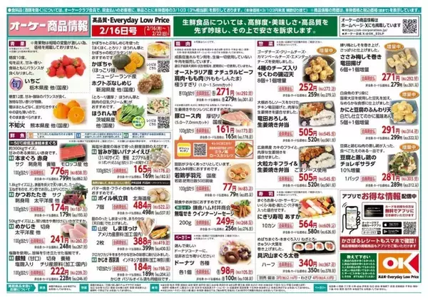 【オーケーの最新チラシ】味の素チャーハン＆ギョーザがお買い得！総菜の増量品も要チェック《2月22日まで》