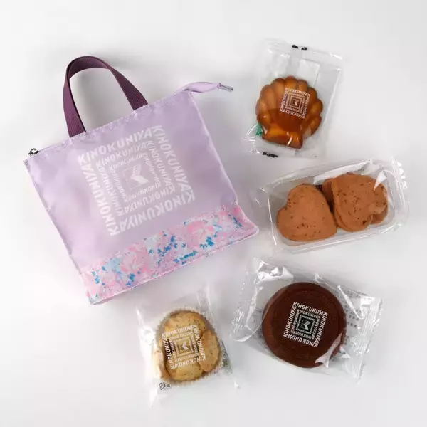 「【紀ノ国屋】花柄＆淡めカラーのバッグで春気分♡焼き菓子を詰め合わせた限定スイーツバッグは4色展開」の画像