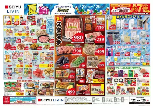 「【西友の最新チラシ】国産うなぎがお買い得！100円以下のお菓子や飲料もあるよ《7月26日まで》」の画像