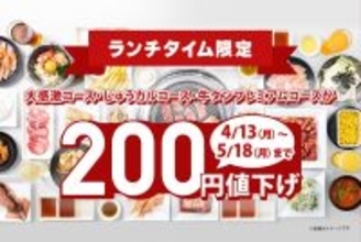 【じゅうじゅうカルビ】5月18日までランチ食べ放題が200円値下げ！時間無制限の平日がねらい目かも。