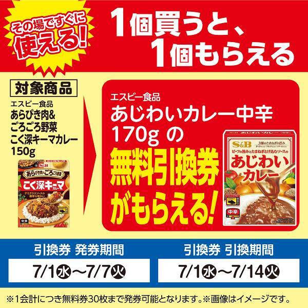 【ローソンストア100】7月7日まで「1個買うと1個もらえる」実施中！ラテやレトルトカレー無料券ゲットのチャンス。