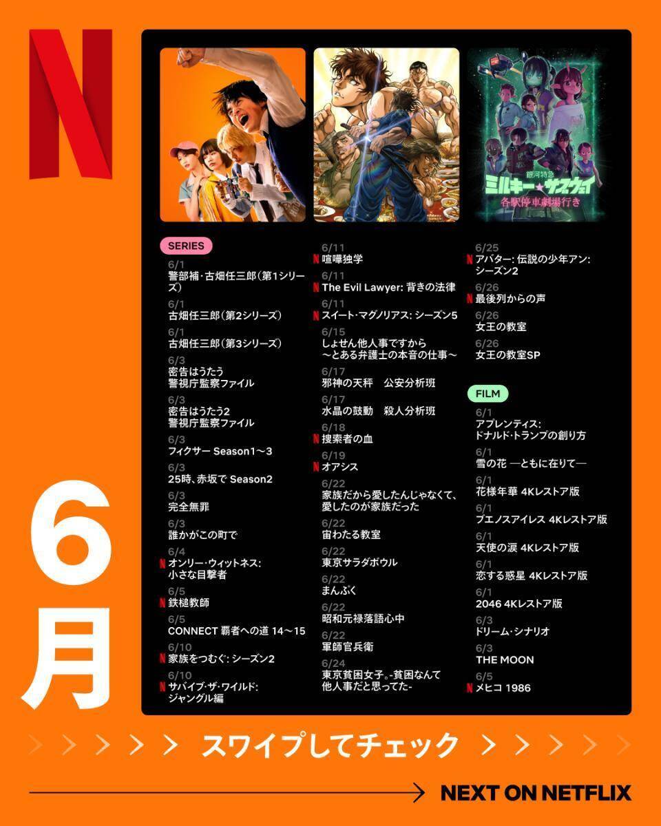 【Netflix2026年6月配信】「喧嘩独学」、「RADWIMPS」20周年ツアーなど充実のラインアップ。編集部注目5選