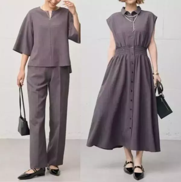 「【ニトリ】これ全部5000円以下！ N＋の「麻見え」新作が優秀。シワが目立ちにくいセットアップ＆美シルエットワンピ登場」の画像