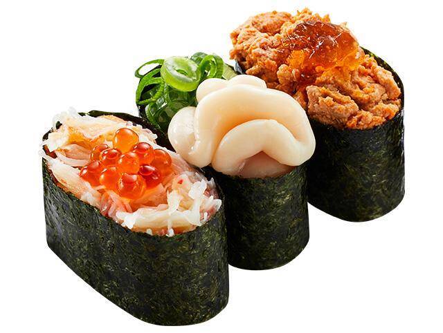 【かっぱ寿司】「蟹にぎり」110円の大盤振る舞い。あん肝、牡蠣フライなど冬の主役級ネタが勢ぞろい。《3月18日まで》