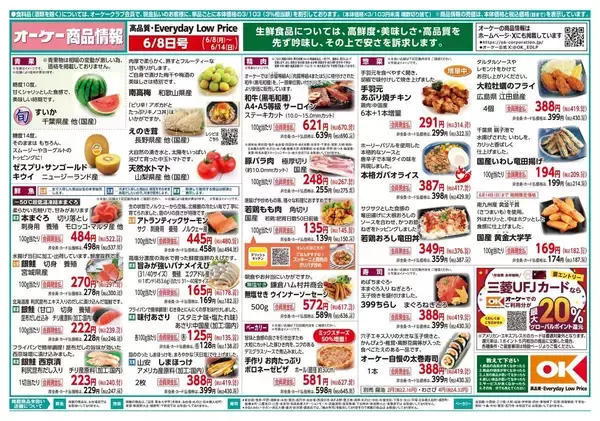 【オーケー最新チラシ】暑い季節に嬉しい冷し中華が特価に！夏に気になる新商品や増量品などが目白押し！《6月14日まで》