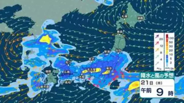 【 今後の雨 】晴れて気温上昇 “真夏日”となる所も　週の中ごろから天気が下り坂　東日本や西日本で雨の日多く【17日(日)～21日(木)の雨シミュレーション・16日午後10時現在】