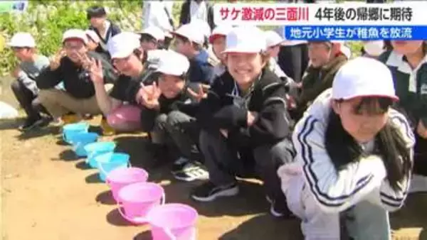 漁獲量激減で『鮭のまち』が歴史的危機「大きくなって帰ってきてね」三面川でサケの稚魚放流　新潟・村上市