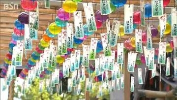 きょうは七夕 5000個の風鈴とカラフルな傘で天の川を再現「七夕風鈴祭」新潟・五泉市
