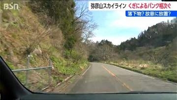 「故意か落下物か」弥彦山スカイラインで釘によるパンク7台 　一時通行止めに　新潟