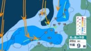 新潟県内はあす26日にかけて落雷や急な強い雨などに注意　強い寒気が流れ込み大気の状態が非常に不安定【今後の雨のシミュレーション・25日午後6時更新】