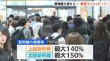 「楽しみはタケノコ掘り♪　帰省ラッシュピークで新潟駅も混雑　新幹線の乗車率は最大150％」の画像1