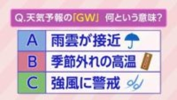 『GW』って何でしょう？ゴールデンウイークにちなんだ“お天気”のクイズ