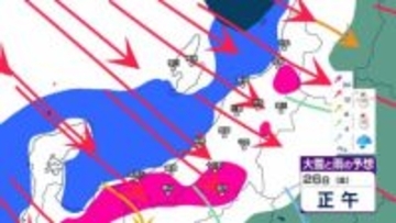 【大雪情報】あす26日は大雪・大荒れの恐れ　27日朝までの24時間降雪量は新潟県上越・中越山沿いで最大70cm　暴風や高波にも警戒を【今後の雨と雪のシミュレーション・25日午前11時更新】