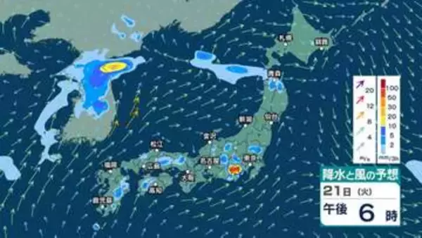 【 今後の雨 】22日(水)にかけ40℃前後の極めて厳しい暑さに　東北～西日本では非常に激しい雨で大雨となる所も【週間天気予報と25日(土)午後3時までの雨風シミュレーション・20日正午更新】