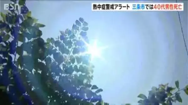 新潟県 三条市で熱中症の疑い40代男性が死亡  当時の気温は31.9℃  21日も新潟県内には21日も熱中症警戒アラートが発表