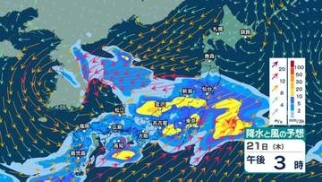 【 今後の雨 】あす21日(木)にかけて雷を伴う非常に激しい雨の恐れも　今後もぐずついた天気が続く？【20日(水)～25日(月)午後3時の雨シミュレーション・20日正午現在】