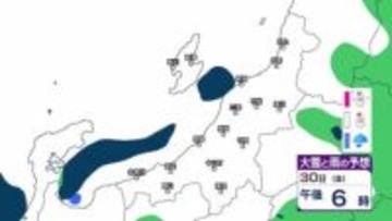 【 新潟の雪は？ 】あす30日夕方までに上越・中越山沿い70cm 平地30cm予想　30日昼前にかけて大雪による交通障害に注意・警戒【2月3日までの雪シミュレーション・29日午後10時更新】