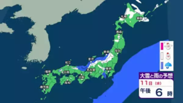 【今後3時間ごとの雨・雪シミュレーション】雷伴い“バケツをひっくり返したような”激しい雨の所も　太平洋側中心に土砂災害などに注意　北日本では13日にかけて雪か【16日午後3時まで・11日正午更新】