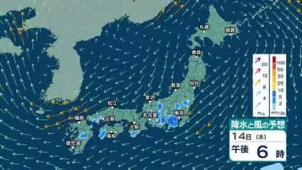 【 今後の雨 】14日も各地で天気の急変に注意　午後を中心に落雷や急な強い雨のところも【14日(木)～18日(月)の雨シミュレーション・13日午後10時現在】