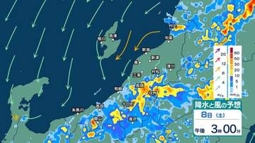 新潟県内は雷を伴い“滝のように降る”非常に激しい雨のおそれ　警報級の大雨となる可能性も【30分ごとの雨のシミュレーション・8日午後1時更新】