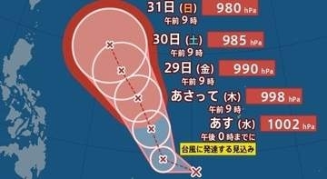 【台風情報】日本の南に“台風のたまご”熱帯低気圧発生　27日に台風に発達か…このあとの進路は？勢力は？　気象庁26日最新情報【雨風シミュレーション】