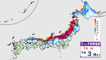 【大雪情報】気象庁の最新降雪予想は？　東北50センチ・北陸70センチ・東海40センチ・近畿50センチ　雪はいつどこで降る？　30日(金)～2月3日(火)にかけての雪・雨シミュレーション