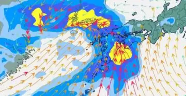 【気象庁】30日～4月1日にかけて広い範囲で大雨・荒天のおそれ　予想24時間降水量は九州南部150mm・四国・九州北部120mm【4月4日(土)にかけての雨風シミュレーション】