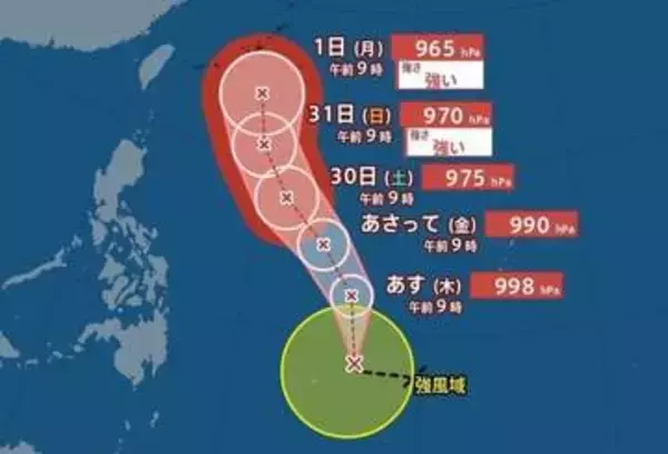 【台風情報】「台風6号(チャンミー)」発達しながら北上中…最大瞬間風速は50 m/sまで発達予想　このあとの進路は？日本への影響は？　気象庁27日最新情報【6月1日(月)にかけての雨風シミュレーション】