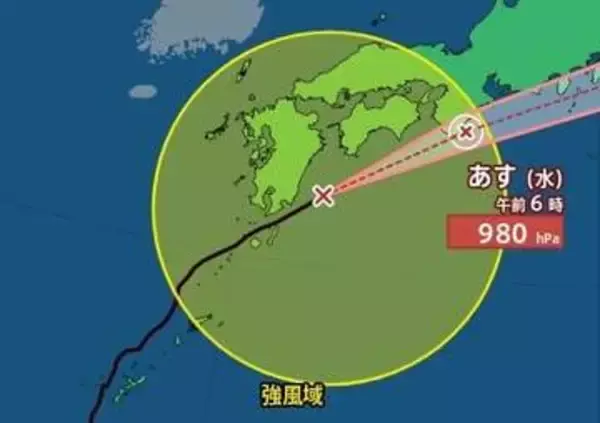 【台風情報】「台風6号(チャンミー)」進路予想　中心気圧980hPa・最大瞬間風速35m/s　3日に西日本・東日本の太平洋側にかなり接近　猛烈な雨や非常に激しい雨に　1時間ごとの雨風シミュレーション【気象庁2日19時45分発表】