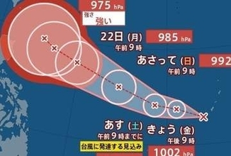 【台風のたまご】新たな「熱帯低気圧」発生、明日20日にも台風に…最大瞬間風速50m/sまで発達予想　進路予想・雨風シミュレーション【気象庁19日発表】今後の台風情報に注意