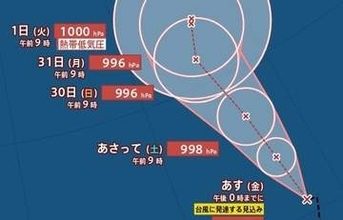 【台風情報】新たな「熱帯低気圧b」は24時間以内に「台風」に発達見込み…進路は？日本への影響は？　進路予想・今後の雨風シミュレーション【気象庁27日13時20分発表】