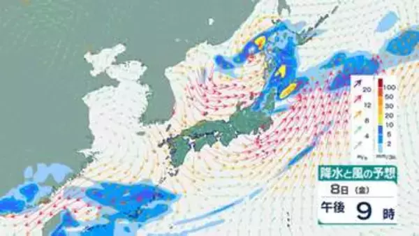 【大雨の可能性も？】9日にかけて大気の状態不安定…雨はいつどこで降る？　気象庁の最新の予報は【12日(火)にかけての雨風シミュレーション】