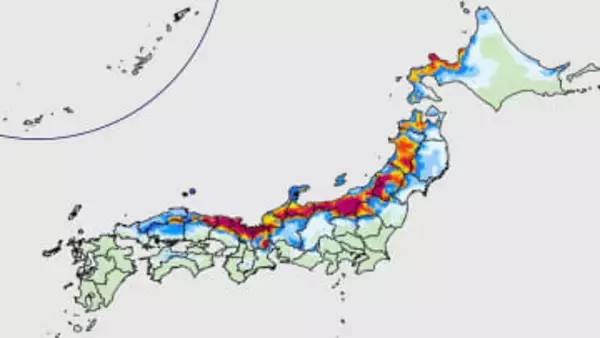 【大雪情報】最新の降雪量予想は…北陸100センチ・近畿80センチ・関東甲信50センチ　中国地方は90センチに上方修正　雪はいつどこで降る？【大雪シミュレーション】