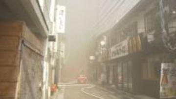 【速報】中心市街地で建物火災　立ち上る煙　鳥取県米子市