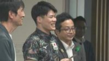 「もちろん一番を目指してやりたい」　アジア大会で水泳飛び込み競技の日本代表内定　松江市出身の須山晴貴選手　島根県丸山知事を表敬訪問