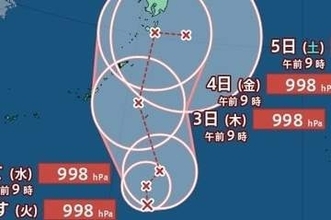【台風情報】新たな台風のたまご「熱帯低気圧b」は24時間以内に台風に発達見込み　日本の南を北上し、日本列島に接近か　今後の進路予想・雨風シミュレーション【気象庁31日13時05分発表】