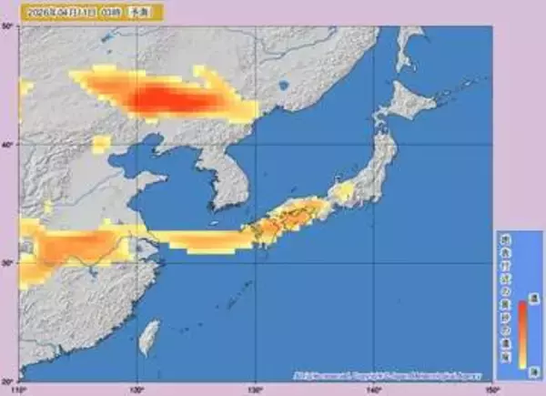【黄砂情報】10日(金)頃から日本列島広い範囲に黄砂が飛来するおそれ…九州・中国・四国・近畿・東海・関東・東北　アレルギー症状の悪化に注意【11日(土)にかけての黄砂飛来シミュレーション】