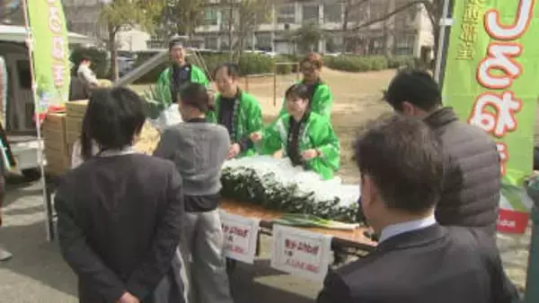 大雪被害を受けた白ネギを救いたい　通常の半額並みの価格「雪かぶりねぎ」に客殺到