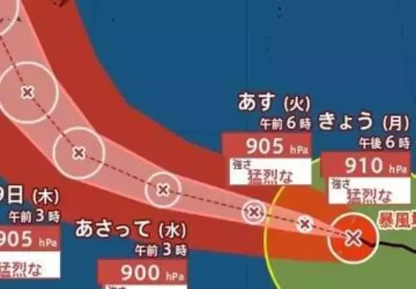 【台風情報】大型で猛烈な「台風9号(バービー)」最大瞬間風速85m/s・中心気圧900hPaまで発達見込み　日本への影響は？「台風10号(メイサーク)」は熱帯低気圧に　進路予想・雨風シミュレーション【気象庁6日6時45分発表】
