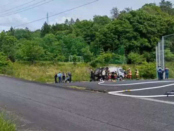 ごみ収集車の荷台から発火　小型破砕ごみを収集中のドライバーが気づいて通報　けが人なし　鳥取・八頭町