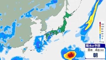 【気象庁】今後の各地の詳しい天気　3日は東日本～西日本で局地的に大雨　西日本中心に猛暑　九州では「酷暑日」予想の地点も　台風13号の進路予想・今後の雨風シミュレーション【気象庁3日発表】