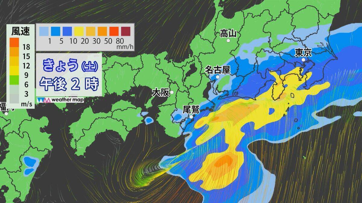 東海地方では夕方まで激しい雨の予想 24時間雨量は愛知100ミリ･岐阜80ミリ･三重120ミリ 東海道新幹線は始発から運転も今後影響の可能性あり