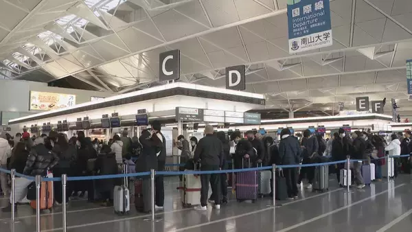 中国便 “渡航自粛”で大幅減少 中国本土便の予約数は前年比約36％減 中部空港の年末年始予約状況 出発ピークは12月27日 到着ピークは1月3日