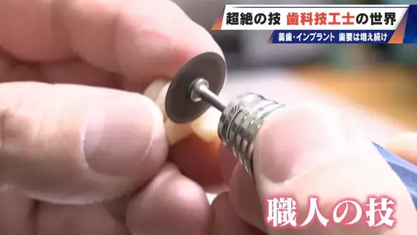 「“入れ歯難民”に？減り続ける歯科技工士 現役の約半数が50歳以上 デジタル普及しても…かみ合わせはやっぱり“人間の手”」の画像